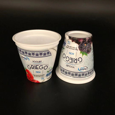 tasses en plastique jetables de yaourt de la tasse 170ml avec des tasses de yogourt glacé de couvercles