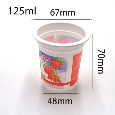 tasse en plastique matérielle écologique faite sur commande d'emballage de yaourt de lait de 125ml pp