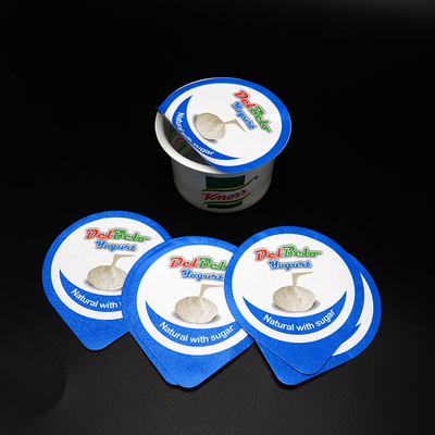 Protecteur environnemental de yaourt d'ODM d'Oripack d'aluminium de couvercles de couvercles précoupés bleus de soudure à chaud