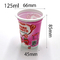 tasses du yaourt 125ml avec les tasses en plastique de catégorie comestible de couvercles pour des desserts